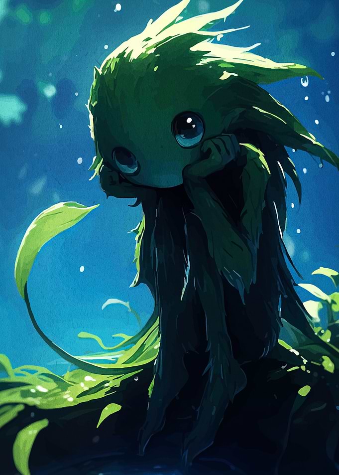 Cute Green Forest Spirit Creature