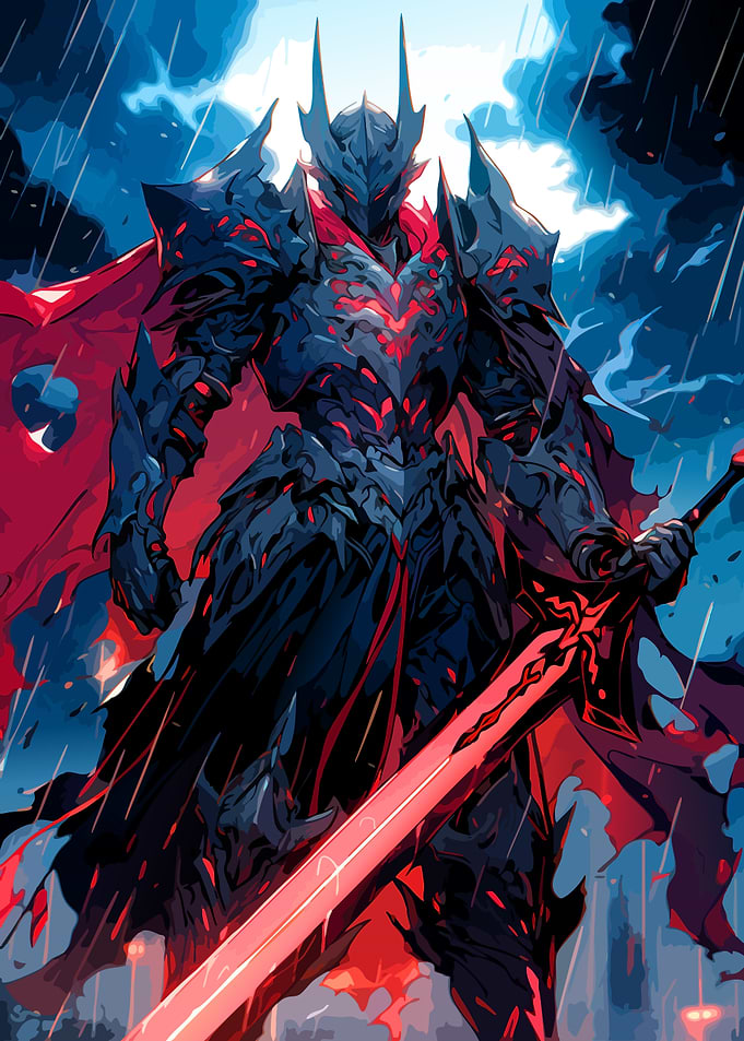 Dark Knight with Red Sword