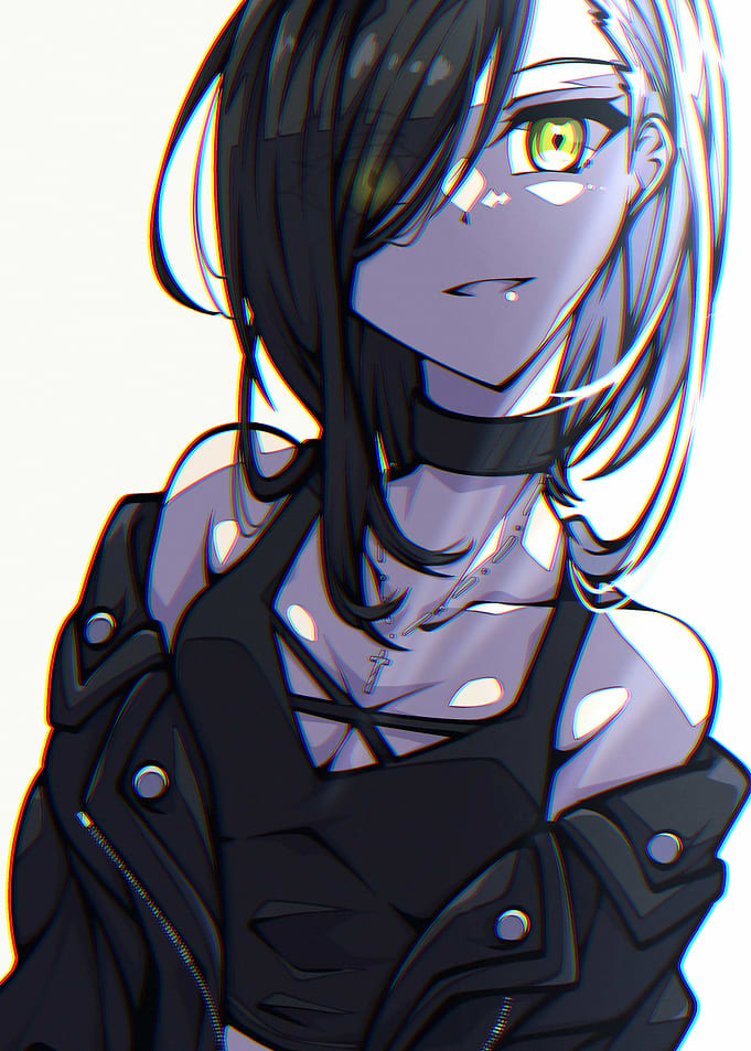Anime Girl with Bicolor Hair