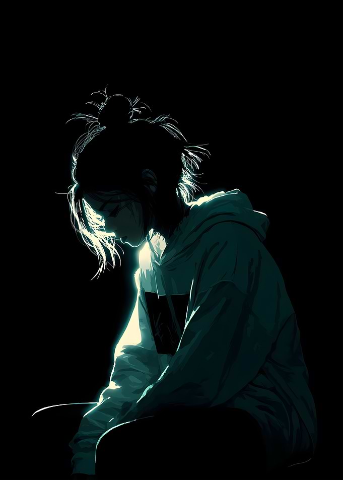 Girl in Hoodie, Dark Aesthetic