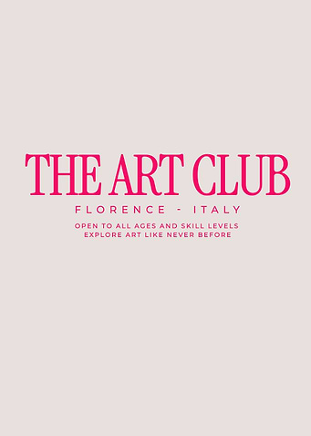 The Art Club Poster – Pink Text on Light Beige