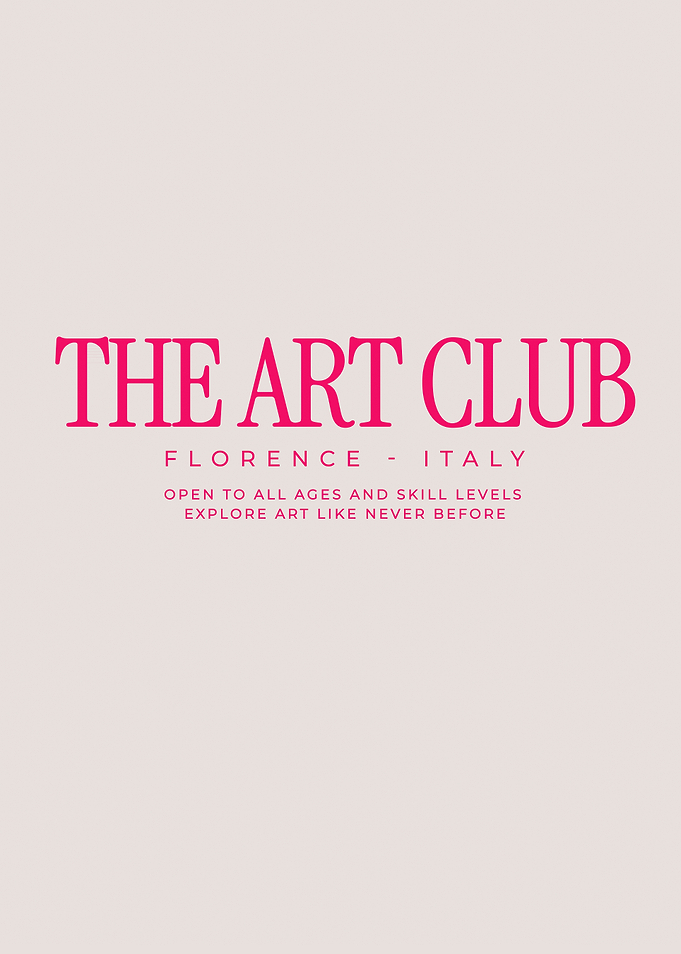 The Art Club Poster – Pink Text on Light Beige