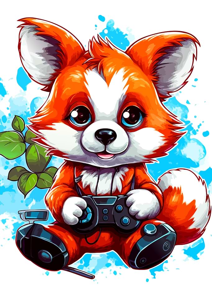 Cartoon Fox Gamer