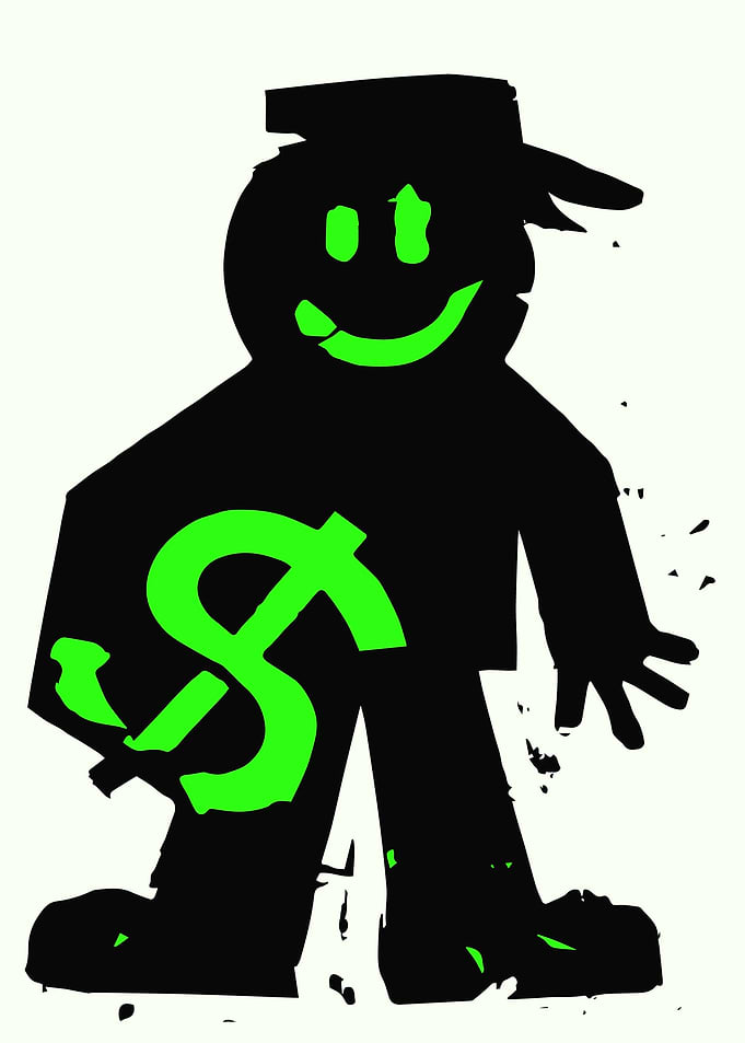 Cartoon Figure with Dollar Sign