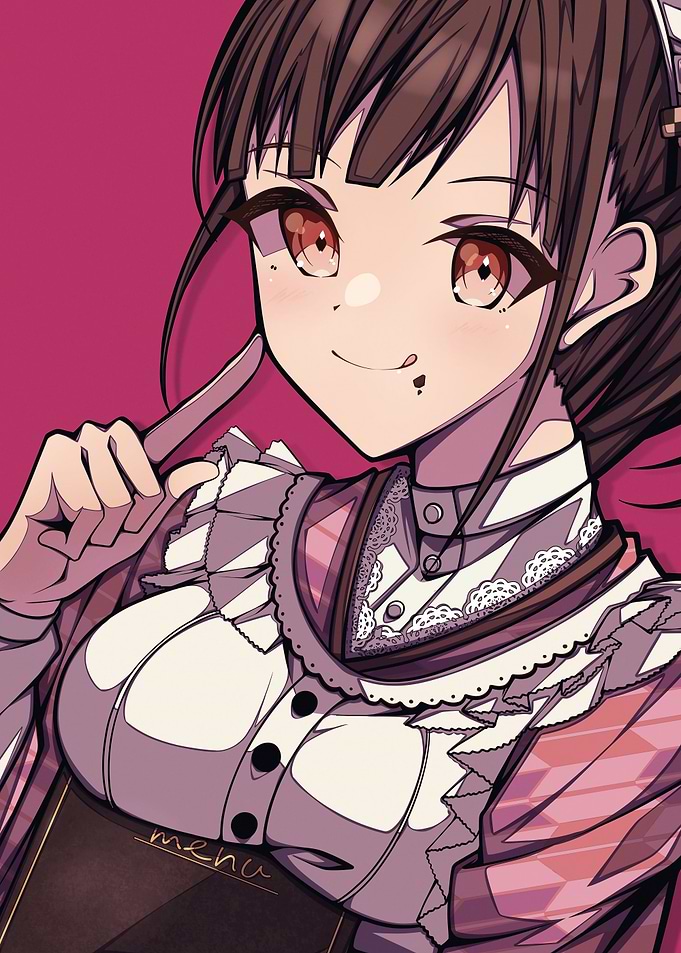 Anime Girl Maid with Menu