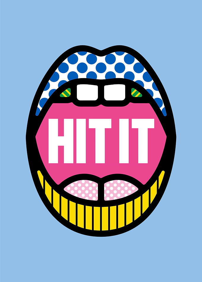 Pop Art Lips with 'Hit It'