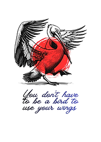 Pelican with Inspirational Quote