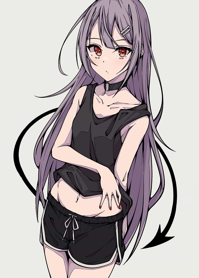 Anime Girl in Black Outfit