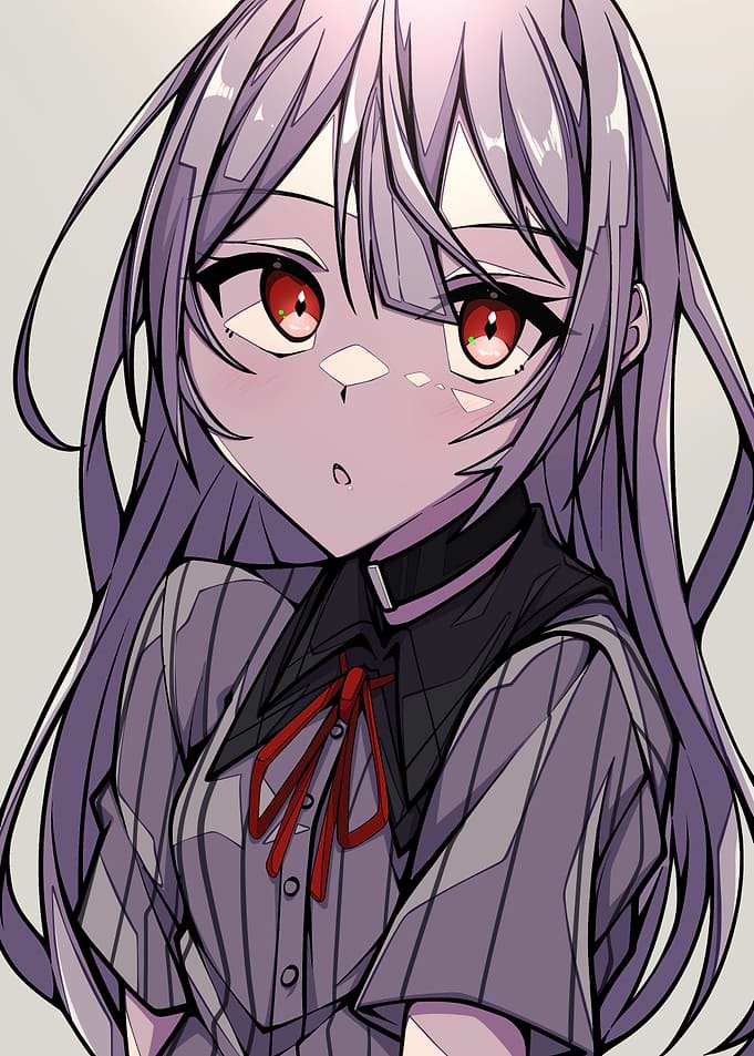 Anime Girl with Red Eyes