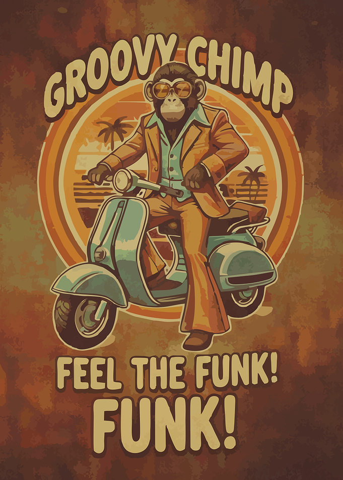 Groovy Chimp on Scooter