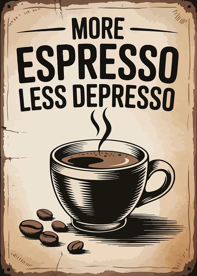 More Espresso Less Depresso Coffee Art