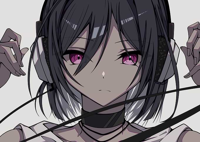 Anime Girl with Headphones
