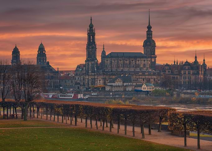 Dresden Skyline at Sunset