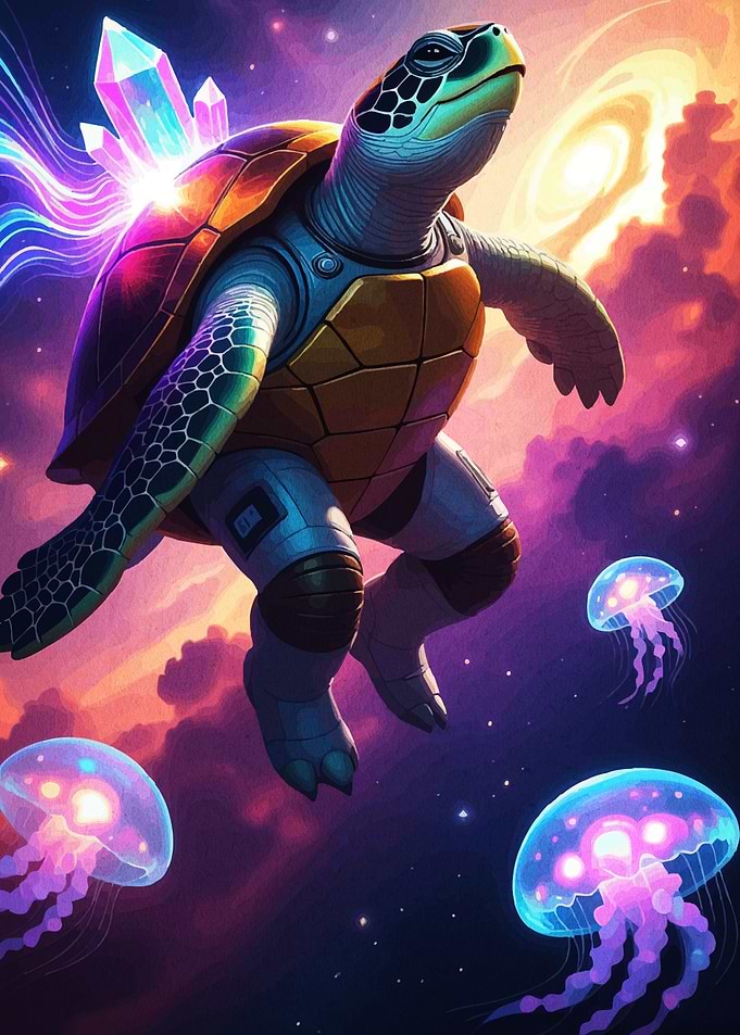 Cosmic Turtle Crystals Jellyfish