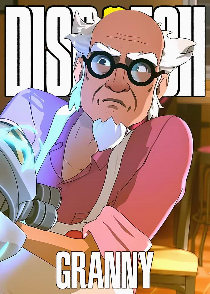 Granny Dispatch Cartoon Character