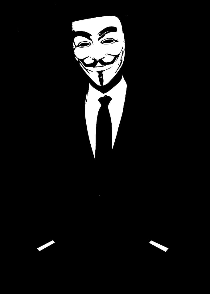 Anonymous Mask Black and White Portrait