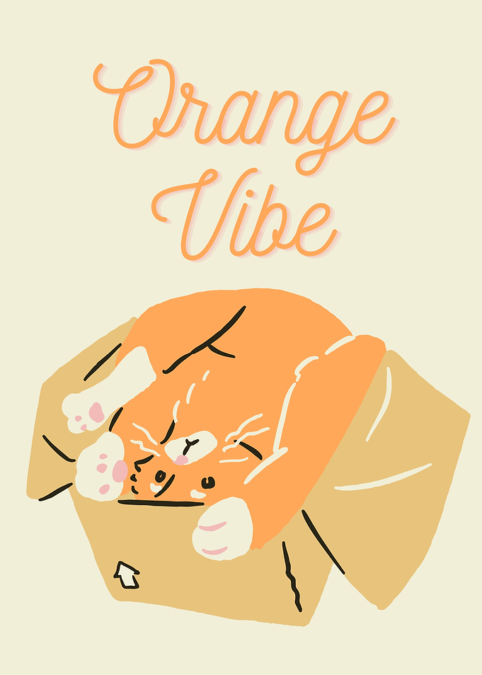 Orange Cat in Box - Orange Vibe