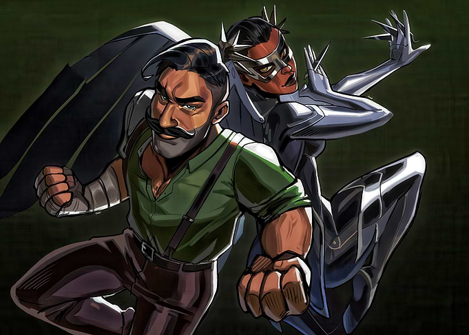 Dynamic Duo: Action-Packed Comic Illustration
