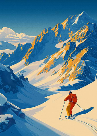 Skier in Mountain Landscape