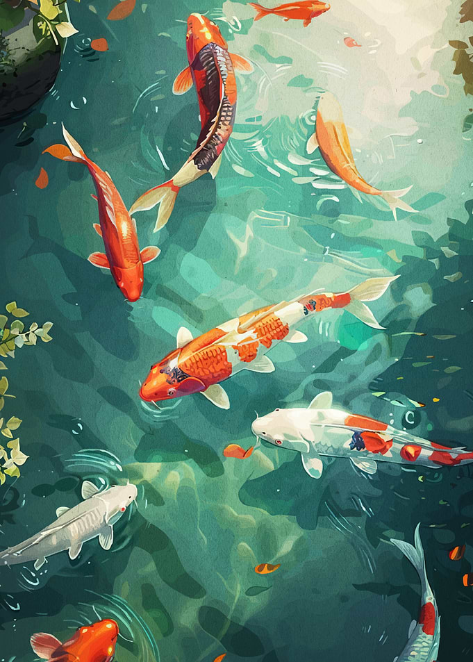 Koi Fish Pond Anime