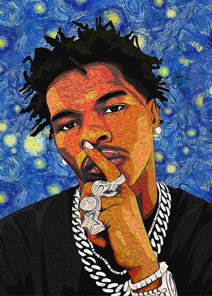 Lil Baby Starry Night Portrait