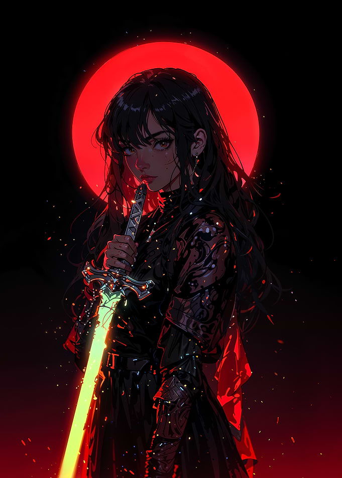 Warrior with Glowing Sword
