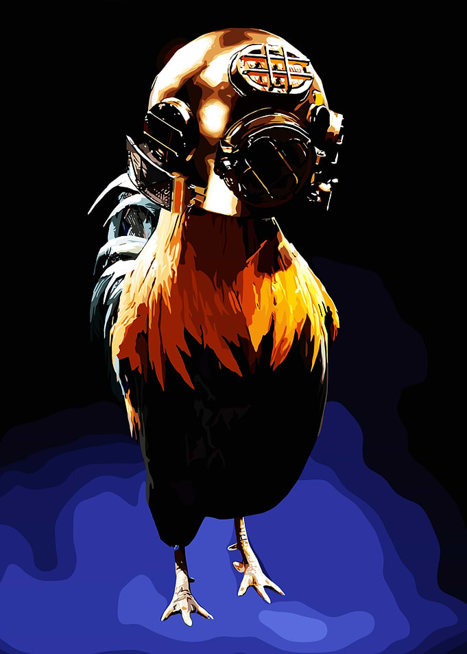 Chicken with Diving Mask