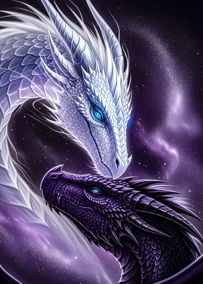 White and Purple Dragon Duo