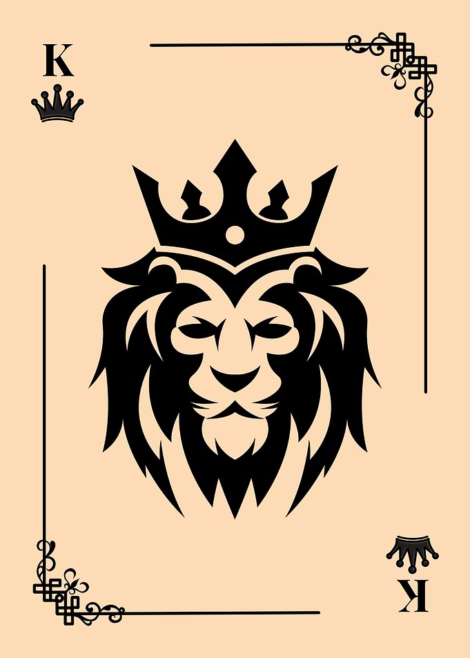 King of Lions Playing Card