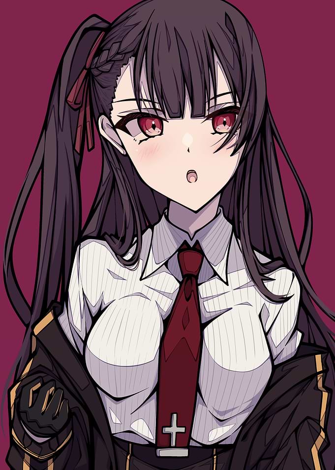 Anime Girl with Red Eyes