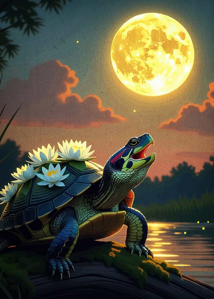 Turtle Flowers Moon