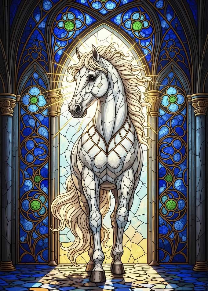 Stained Glass Horse