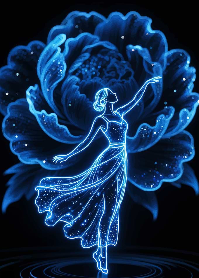Blue Neon Dancer Flower