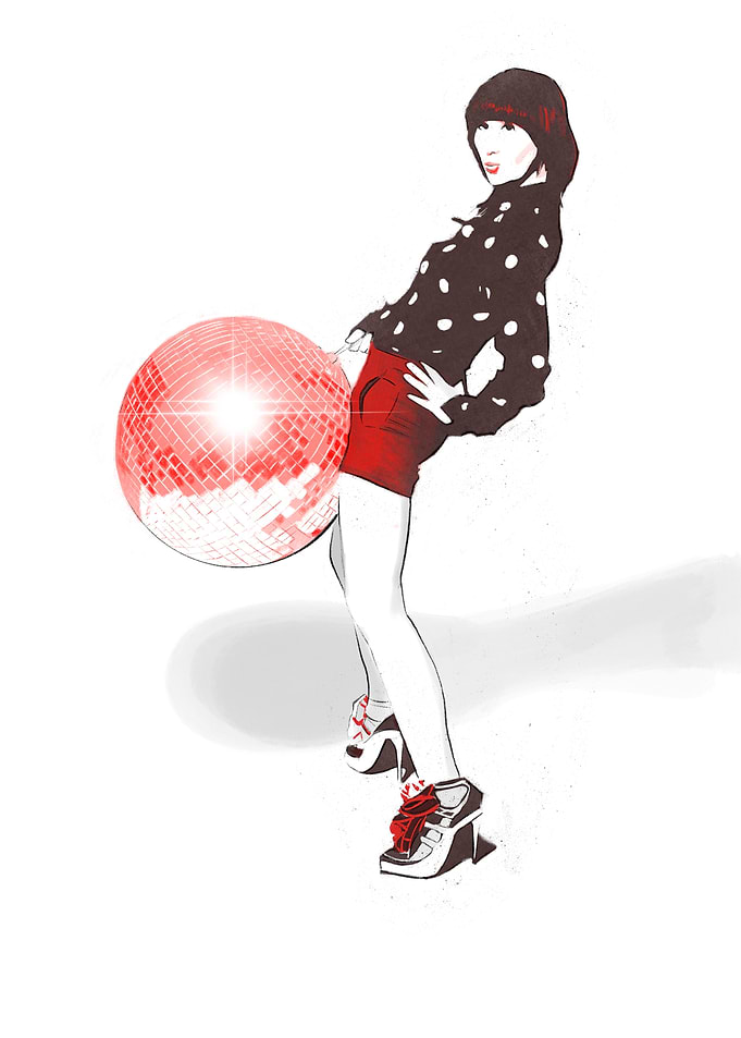 Karen O with Disco Ball