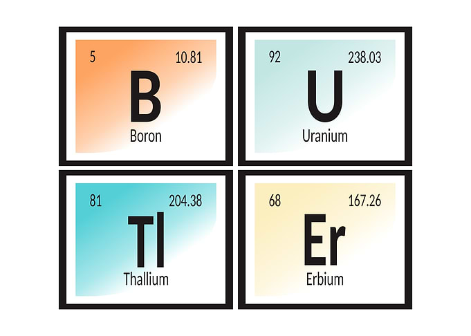 Periodic Table Elements: Butler (B, U, Tl, Er)