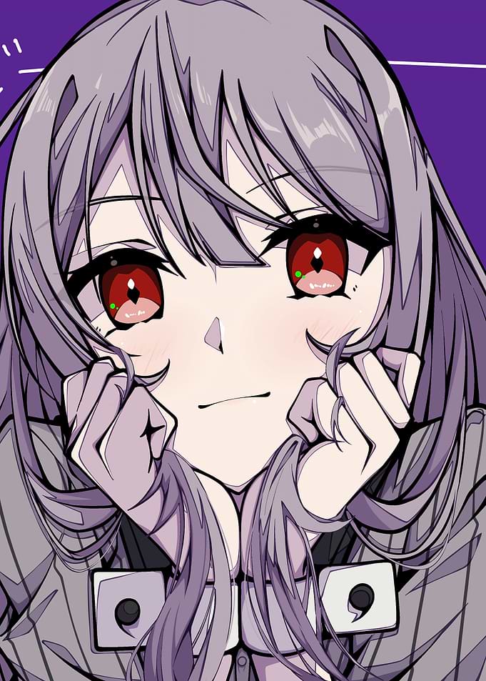 Anime Girl with Red Eyes