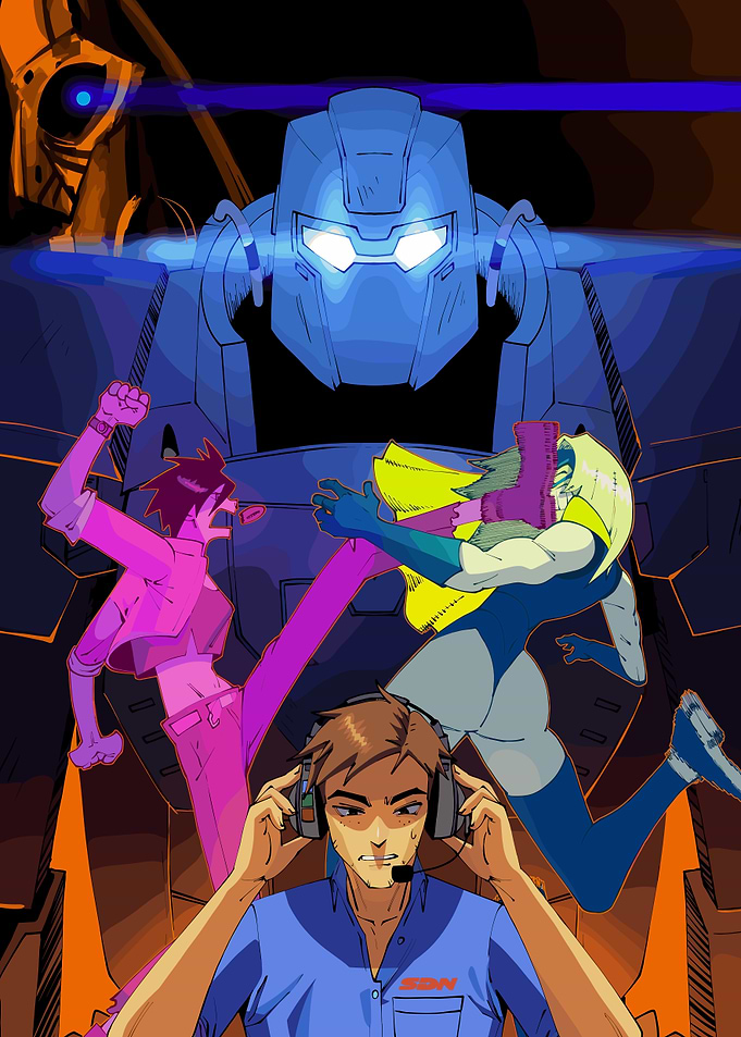 Mecha Battle Digital Art