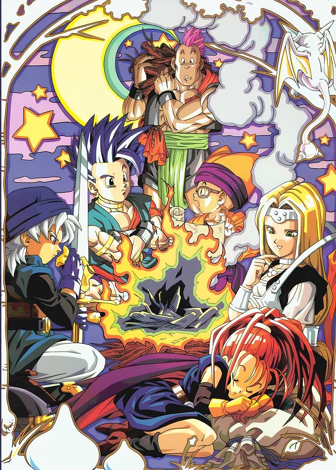 Dragon Quest Characters Around Campfire