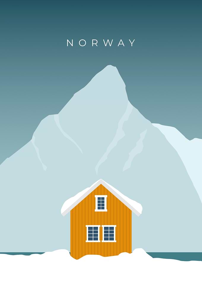 Minimalist Snowy Norway Cabin