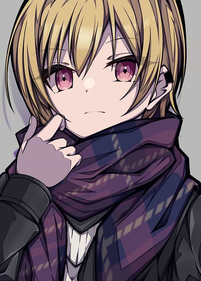 Anime Boy with Scarf Portrait