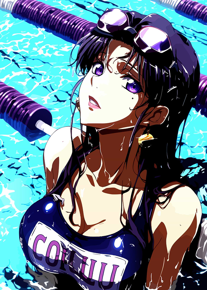 Anime Girl in Swimming Pool