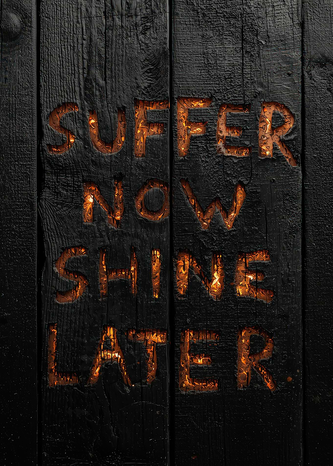 Suffer Now Shine Later Wood Carving