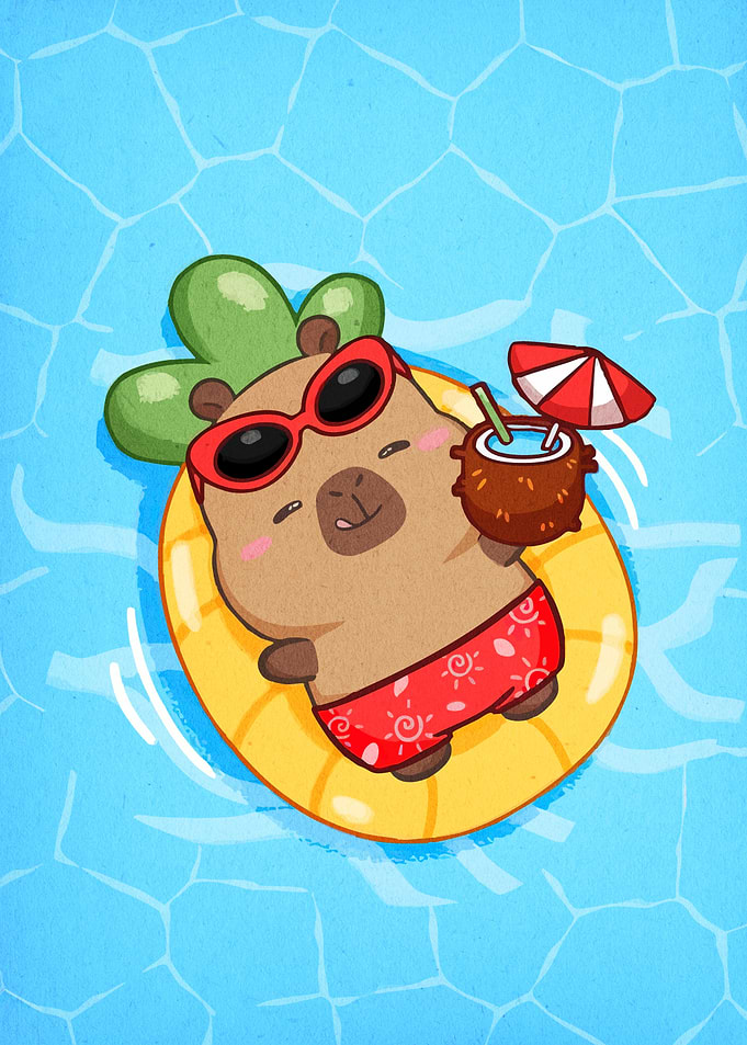 Capybara Summer Vacation