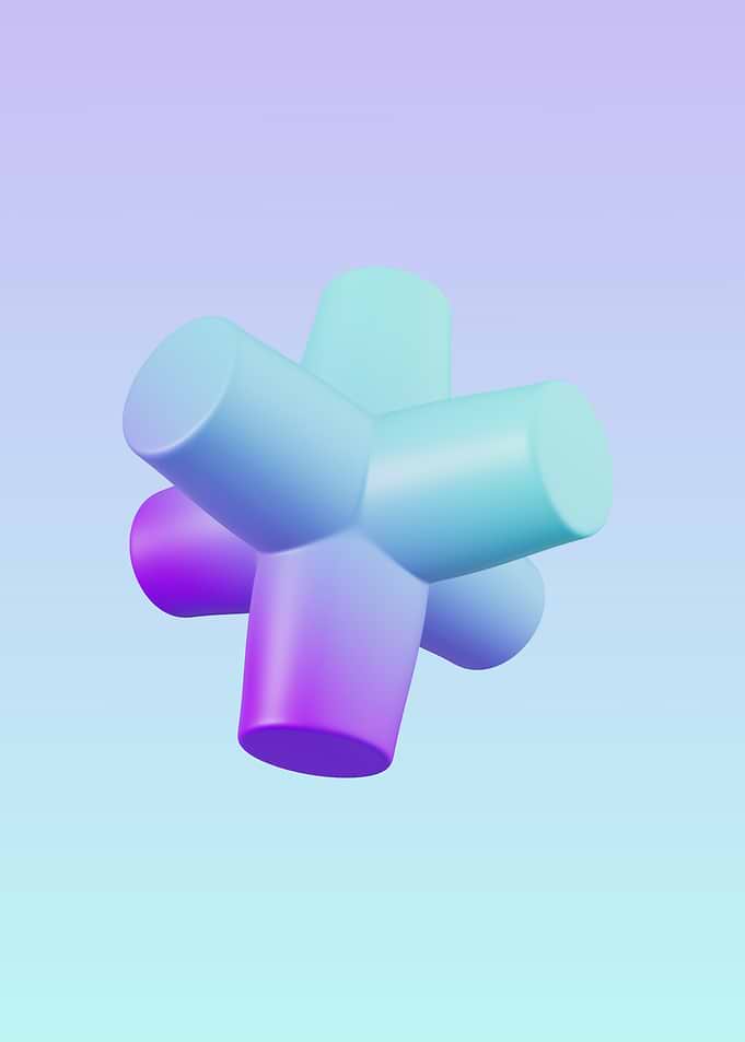 Abstract 3D Shape with Gradient Colors