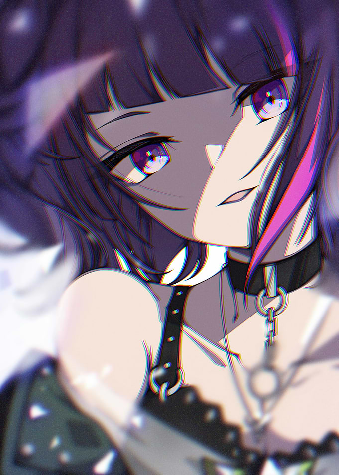 Anime Girl with Purple Eyes