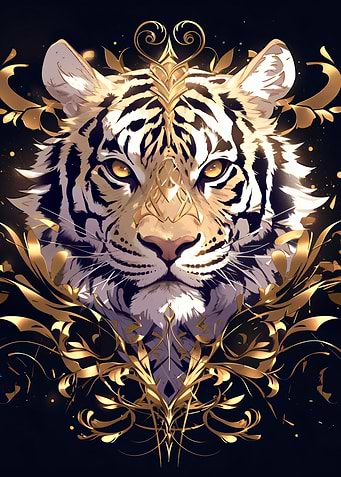 Golden Tiger Portrait