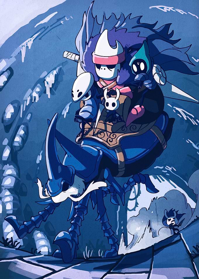 Hollow Knight characters on beetle
