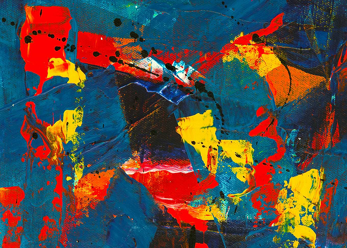 Abstract Painting with Bold Colors