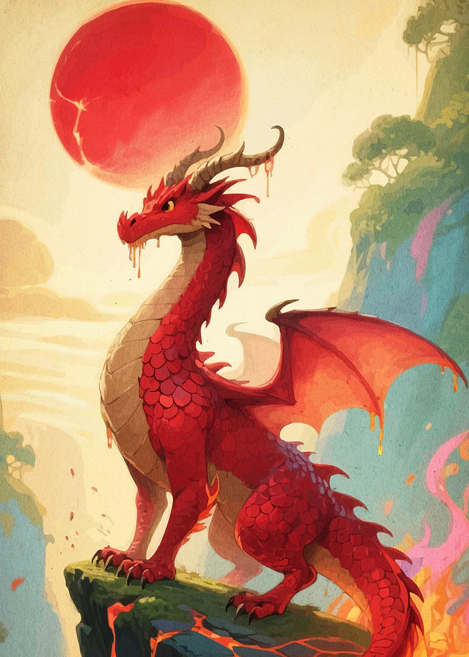 Red Dragon Animal Cliff