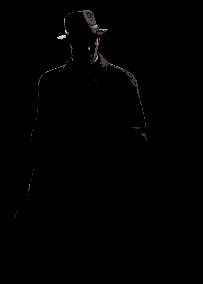 Silhouette of a Man in Hat